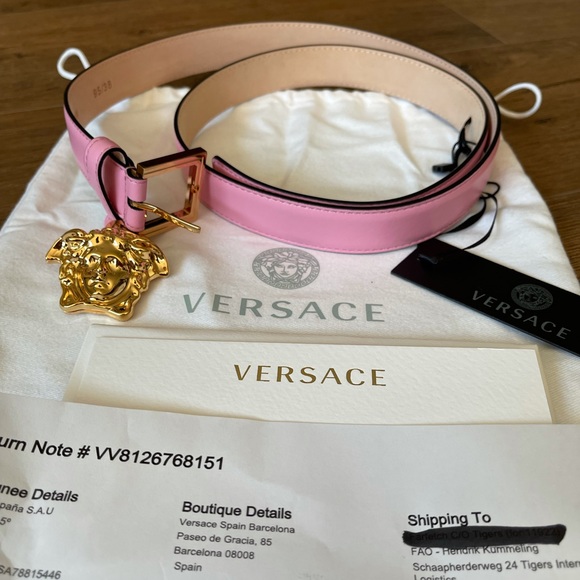 VERSACE-AUTHENTIC NWT Pink Leather Belt with Charm main image 10